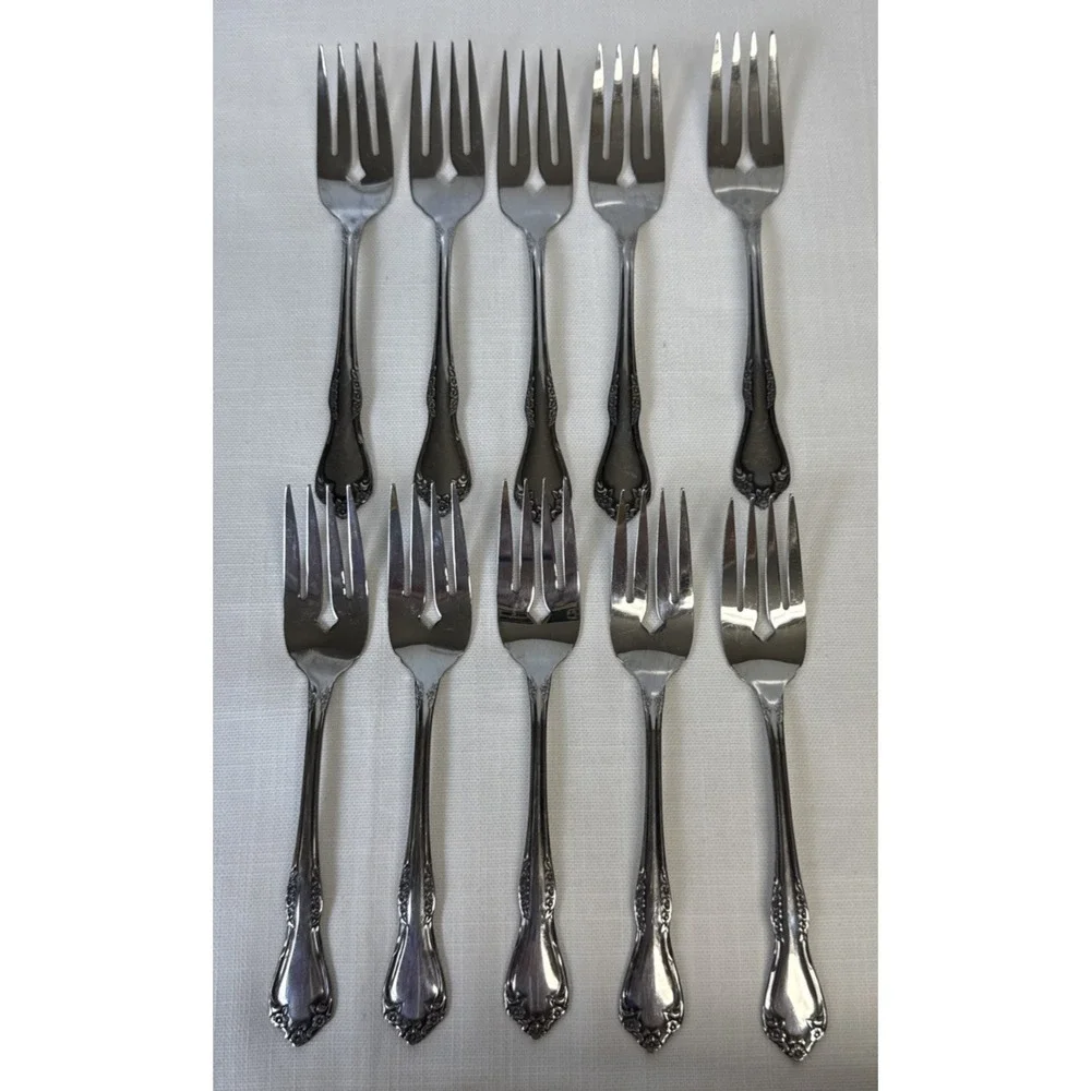 Oneida Mansfield Amadeus Forks Salad 10 Wm A Rogers Deluxe Stainless Flatware